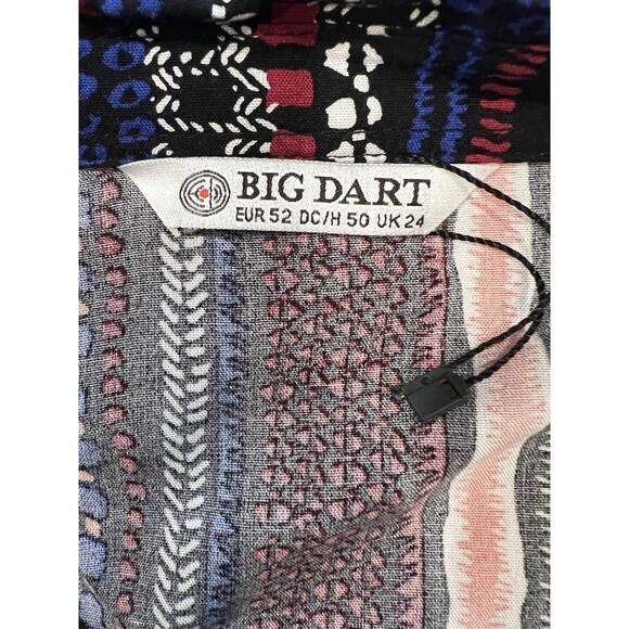 Big Dart Shirt Womens UK 24 Multi color Button Up XXXL - Picture 4 of 5